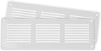 Repa Market 2-Pack 12x4 Inch Air Vent Cover/White Galvanized Steel Louvered Grill Cover with Mesh Screen/Wall or Ceiling Vent/Durable Flush Mount HVAC Register for Indoor and Outdoor Ventilation