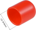 uxcell 20pcs Rubber End Caps 18mm ID Vinyl Round Tube Bolt Cap Cover Thread Protectors Red
