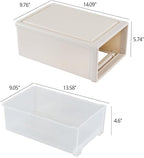 12 Quart Stackable Storage Drawers, Plastic Stacking Drawer, 4 Packs