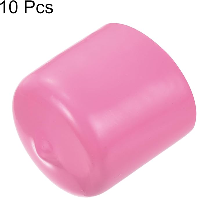 uxcell 10pcs Rubber End Caps 25mm(1 inch) ID Vinyl Round End Cap Cover Screw Thread Protectors Pink