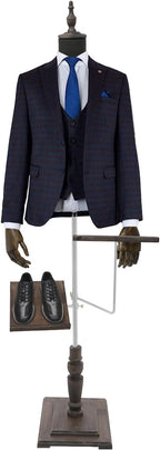 Male Dress Form Mannequin, Adjustable Height 4.43-5.91 ft for Clothing Display, with Detachable Shoe Holder & Pants Rack, Store Window Display Props for Retail, Boutique, Visual Merchandising