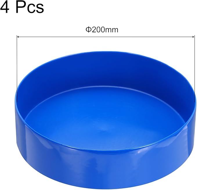 uxcell 4pcs Rubber End Caps 200mm(8 Inch) ID Vinyl Round End Cap Cover Screw Thread Protectors Blue, 50mm Height
