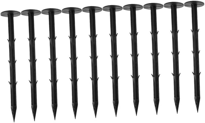 10 Pcs Heavy Duty Plastic Garden Stakes Anchors for Camping Hiking Canopy Gardening Weed Barrier Ground Pins