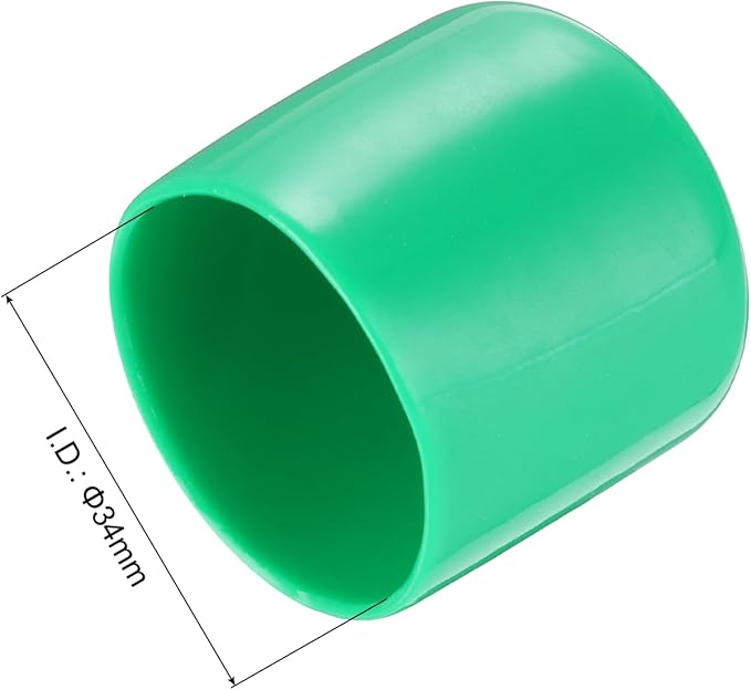 uxcell 10pcs Rubber End Caps 34mm(1 5/16") ID Vinyl Round End Cap Cover Screw Thread Protectors Dark Green