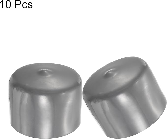 uxcell 10pcs Rubber End Caps 58mm ID Vinyl Round End Cap Cover Screw Thread Protectors Dark Grey