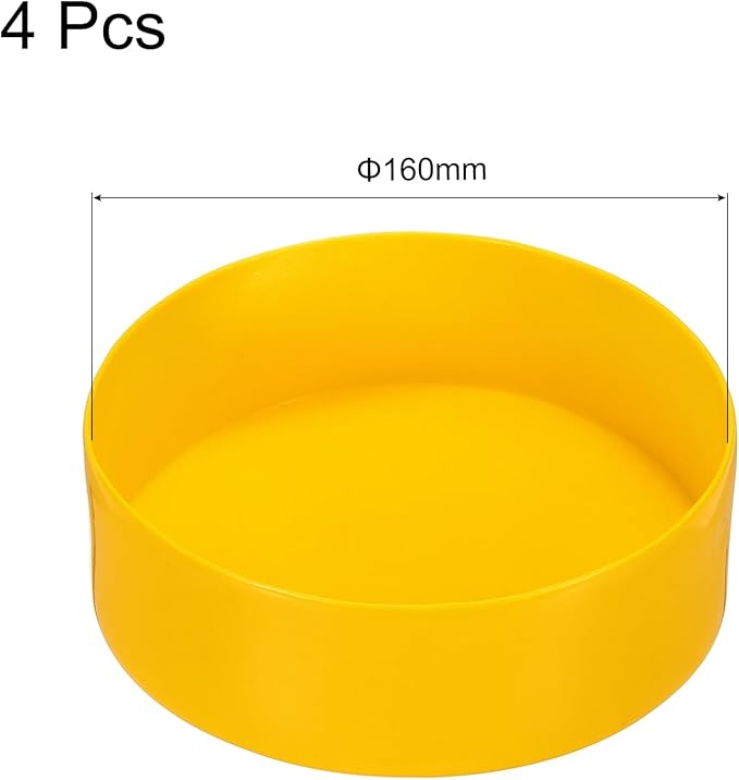 uxcell 4pcs Rubber End Caps 160mm(6.3 Inch) ID Vinyl Round End Cap Cover Screw Thread Protectors Yellow, 50mm Height