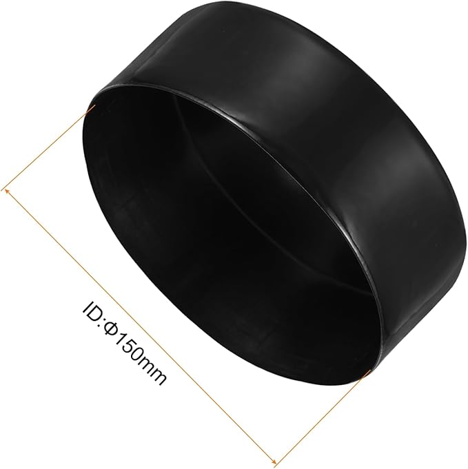 uxcell 4pcs Rubber End Caps 150mm ID Vinyl Round End Cap Cover Screw Thread Protectors Black, 50mm Height