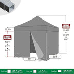Eurmax USA 8'x8' Pop-up Canopy Tent Commercial Instant Canopies with 4 Removable Zipper End Side Walls and Roller Bag, Bonus 4 SandBags(Turquoise)