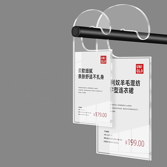 2 Pack Label Holder Price Tag Displays Sign Holder Data Card Holder Ads Display Stand for Retail Store Clothing Price Tag (L (A5) 148*210mm/5.83*8.27inches)