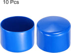 uxcell 10pcs Rubber End Caps 63mm(2.5 Inch) ID Vinyl Round End Cap Cover Screw Thread Protector Blue