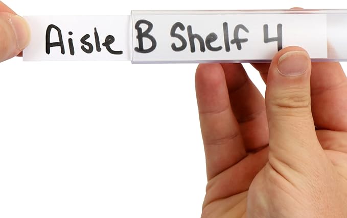SmartSign Shelf Clip Label Holder | 0.875" x 6" Clear Plastic, for .75" Thick Shelves, 10 Holders/Pack