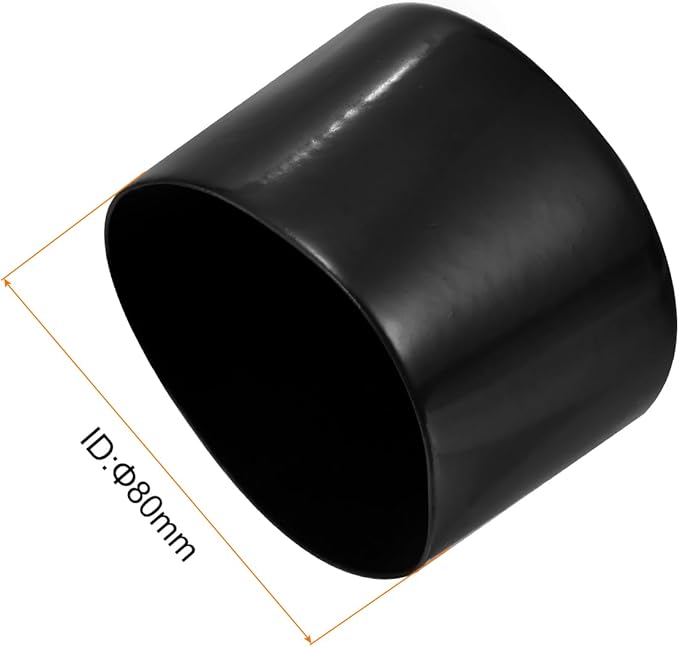 uxcell 5pcs Rubber End Caps 3 1/8"(80mm) ID Vinyl PVC Round Tube Bolt Cap Cover Screw Thread Protectors Black