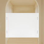 Solid Wood Interior Swing Door with Metal Hinges - Swinging Cafe Doors for Kitchen, Stairs, Bedroom Entrance & Partition (White, 47.2"X35.43")