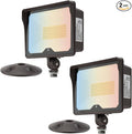 kadision 55W LED Flood Light with Dusk-to-Dawn Photocell, 3000K/4000K/5000K Selectable, 120V 6600lm IP65 Waterproof Knuckle Mount Outdoor Security Lights, ETL Listed, 2-Pack