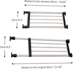BAOYOUNI Adjustable Closet Shelf Expandable Shelves Tension Rod Hanger Space Saving Storage Rack Organizer Divider for Wardrobe, Cupboard, Kitchen, Bathroom Use, Black, 2 Pack