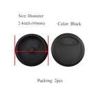 HAHIYO 2Pcs 2.4Inch/60mm Black ABS Plastic Sector-Shaped Desk Grommet Wire Grommet Cable Management Cord Hole Cover Desk Wire Hole Insert Wire Organizer for Computer Office Home Equipment System
