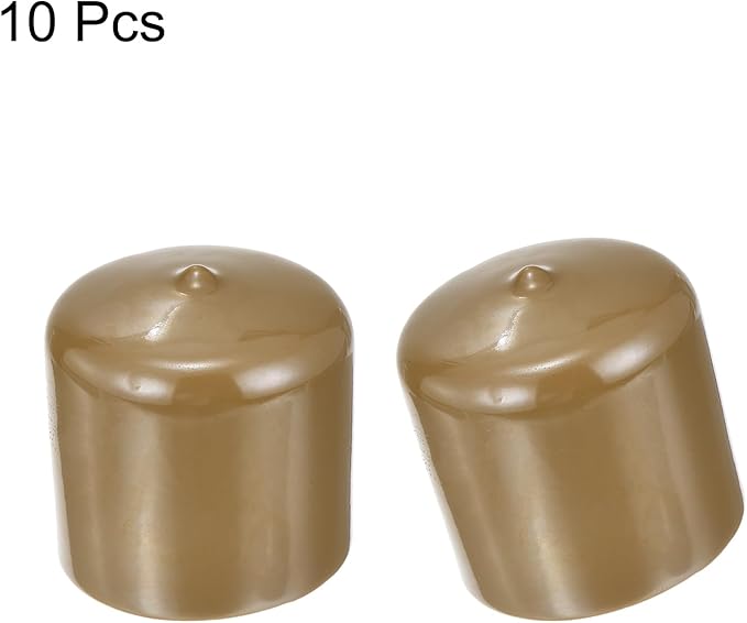 uxcell 10pcs Rubber End Caps 47mm(1 7/8") ID Vinyl Round End Cap Cover Screw Thread Protectors Light Brown