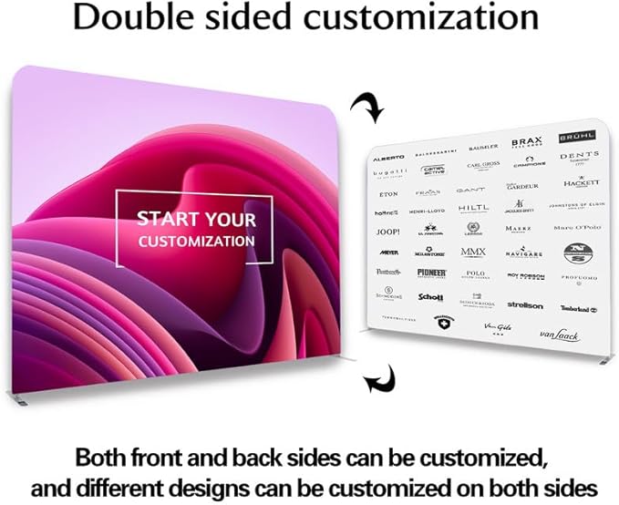 Customize Trade Show Display Holder Tension Fabric for Backdrop Frame and Banner - Double-Sided Printing 20×7.5 FT