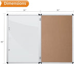 VIZ-PRO Tamperproof Lockable Cork Noticeboard Class 1 Aluminium Framed 48x36 Inches, Pack of 2