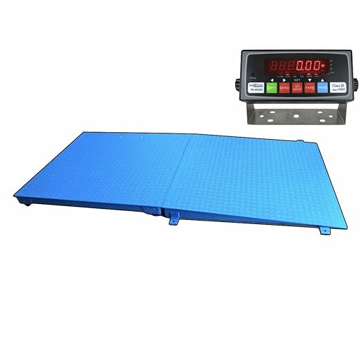 Liberty Industrial 48" x 48” Floor Scale, Accurate Digital Pallet Scales with a Ramp for Warehouse or Shipping Weighing, 10,000 lbs x 1 lb