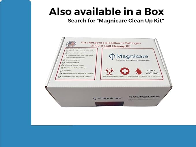 Bloodborne Pathogen & Vomit Cleanup Kit 2pack- Be OSHA Compliant| First Response Spill Kit for Bodily Fluids | Bodily Fluid Clean Up Pack| Ideal for Schools, Restaurants & Retirement Homes-2pack