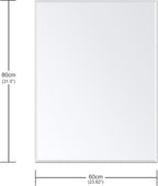 Ruomeng Wall Mirror Beveled Edge Frameless Mirror 24” x 32" Wall Mounted Mirror for Bathroom Vanity and Entryway
