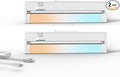 2 Pack 12" Under Cabinet Lighting for Kitchen, 8W 600LM, 3 Color Temperatures (3000K/4000K/5000K), Hardwired or Plug-in, 45° Rotatable Design, Linkable Up to 15 Units, YT-4208-10-2