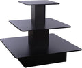 WISDOMFUR 3 Tier Squre Display Table – Multi-Colors, 48"" x 48"" x 42"" (Black), 3TR4848