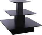 WISDOMFUR 3 Tier Squre Display Table – Multi-Colors, 48"" x 48"" x 42"" (Black), 3TR4848