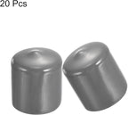 uxcell 20pcs Rubber End Caps 30mm ID Vinyl Cap Cover Screw Protectors Dark Grey