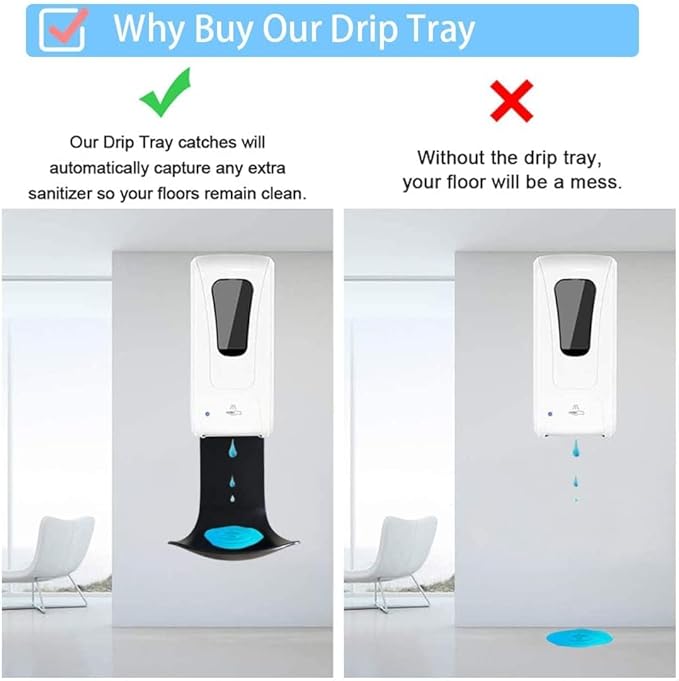 10 Pcs Drip Tray for Wall Mounted Soap Dispenser, Prevent Dripping and Spraying, Dispenser Stand, Black