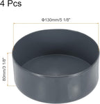 uxcell 4pcs Rubber End Caps 130mm(5 1/8 Inch) ID x 80mm(3 1/8 Inch) H Vinyl Round End Cap Cover Screw Thread Protectors Dark Grey