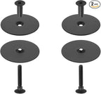 Door Hole Cover Plate Filler Plate Deadbolt Cover Plate 2-5/8" Diameter,1 Inch and 2 Inch Connecting Screws in Matt Black Finish (2 Pack)