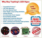 Gift Shop Sign, 19"x10", 48x24cm, TOPKING, LED, Neon, Florescent, Signage, Signboard, Display, Billboard, Screen, Grand Opening, Gift