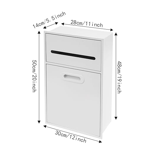 Recessed Wall Mounted Trash Can with Toilet Paper Holder, 1.59 Gal Hidden Tilt-Out Trash Bin Cabinet, 304 Stainless Steel Built-in Waste Bin for Bathroom & Toilet, White