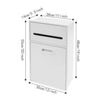 Recessed Wall Mounted Trash Can with Toilet Paper Holder, 1.59 Gal Hidden Tilt-Out Trash Bin Cabinet, 304 Stainless Steel Built-in Waste Bin for Bathroom & Toilet, White