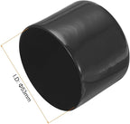 uxcell 4pcs Rubber End Caps 53mm ID Vinyl Round End Cap Cover Screw Thread Protectors Black, 40mm Height