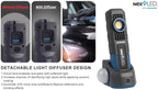 NextLED Ultimate NT-6692M Professional Rechargeable Auto Detailing Light, CRI 96+ Color Match & Ceramic Coating Light, 5 Color Temps, 500 Lumens, W/Light Diffuser, IPX6, 3-Year Warranty