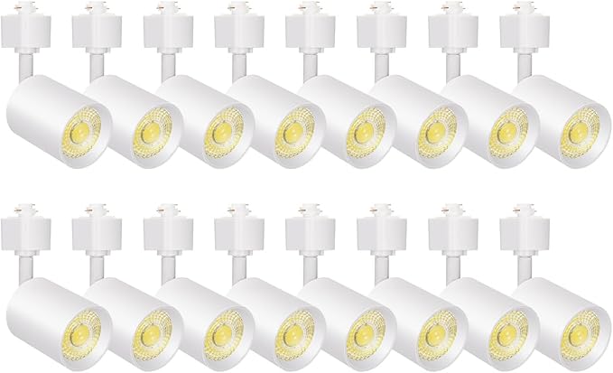 VANoopee 16-Pack 10W Dimmable LED Track Lighting Heads H Type Track Light Replacement Fixtures Bright 3000K Warm White Ceiling Spotlight for Accent Task Art, Flicker Free CRI90+ 24° 800lm White