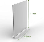 Acrylic Sign Holder 8.5x11 Inches 3 Pack T Shape Desktop Display Stand Vertical Double Sided Clear Table Menu Flyer Holder for Restaurants, Office, Shop, Wedding