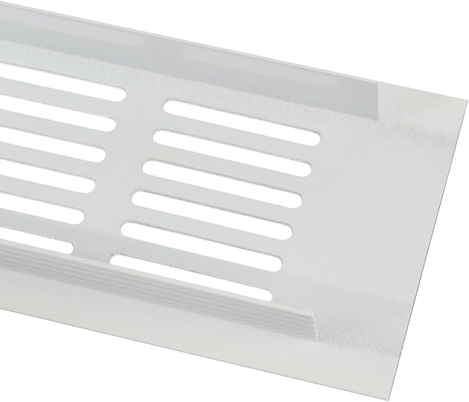 Vent Systems 19.69 x 2.36 Inch (Outer Size) Air Supply Ventilation Grille - Pack of 2 - White Aluminum Rectangle Intake/Exhaust Door Vent Deflector - HVAC for Home Improvement Floor, Wall Duct Cover