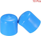 uxcell 10pcs Rubber End Caps 25mm(1") ID Vinyl Round End Cap Cover Screw Thread Protectors,Light Blue
