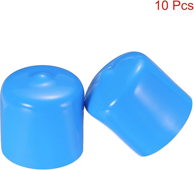 uxcell 10pcs Rubber End Caps 25mm(1") ID Vinyl Round End Cap Cover Screw Thread Protectors,Light Blue