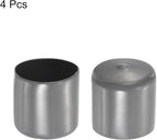 uxcell 4pcs Rubber End Caps 43mm ID Vinyl Round End Cap Cover Screw Thread Protectors Dark Grey, 40mm Height