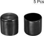 uxcell 5pcs Rubber End Caps 1 9/16"(39mm) ID Vinyl PVC Round Tube Bolt Cap Cover Screw Thread Protectors Black