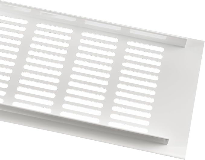 Vent Systems 19.69 x 3.94 (Outer Size) Air Supply Ventilation Grille - White Aluminum Rectangle Intake/Exhaust Door Vent Deflector - HVAC for Home Improvement Floor, Wall Duct Cover