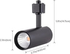 mirrea 16.5W Dimmable LED Track Lighting Heads Compatible with Single Circuit H Type Rail Ceiling Spotlight 90 CRI 24° Black Finish Pack of 6 (4000K Neutral White)