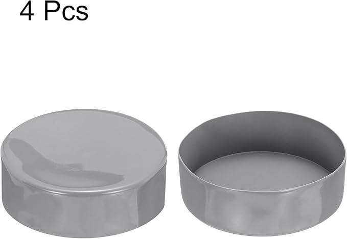uxcell 4pcs Rubber End Caps 160mm ID Vinyl Round End Cap Cover Screw Thread Protectors Light Gray, 50mm Height
