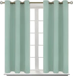 BGment Blackout Curtains - Grommet Thermal Insulated Room Darkening Bedroom and Living Room Curtains, Set of 2 Panels (38 x 45 Inch, Frosty Green)