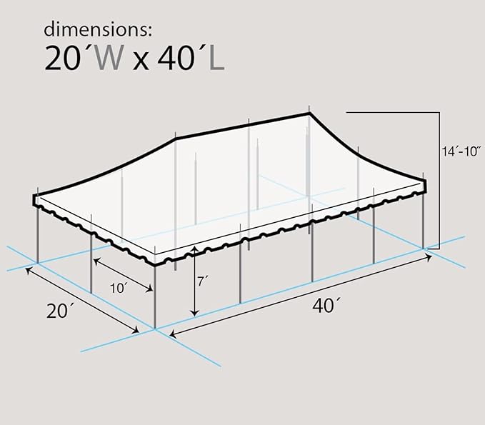 TentandTable 20' x 40' Premium Canopy Tent, Red/White, Outdoor Pole Tent, 80-160 Person Capacity for Parties, Weddings, Events, Commercial and Residential Use, Large Heavy Duty Vinyl Canopy Tents